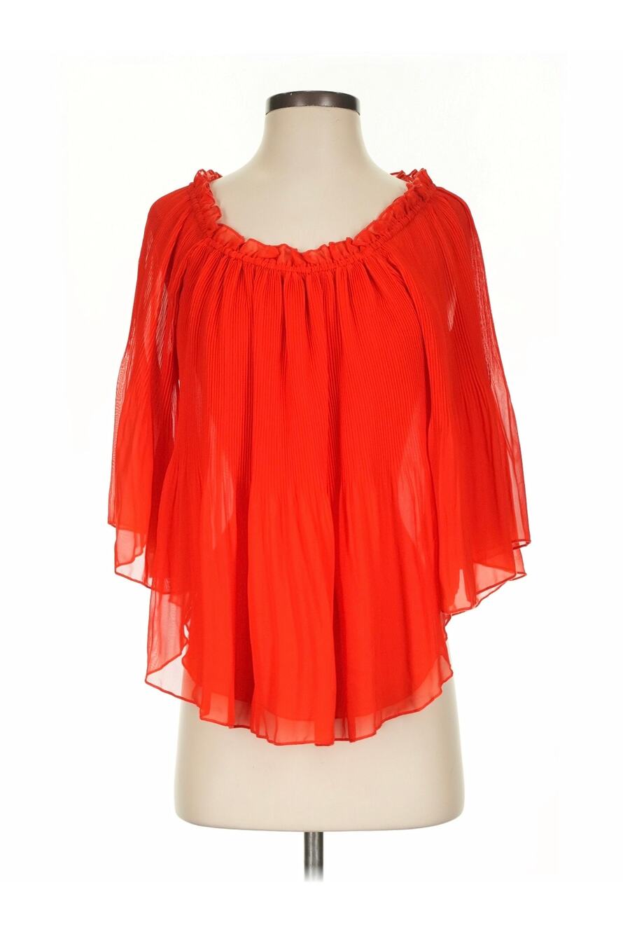 NWT Romeo & Juliet Couture Red SZ S 3/4 sleeve Pleated Flowy blouse